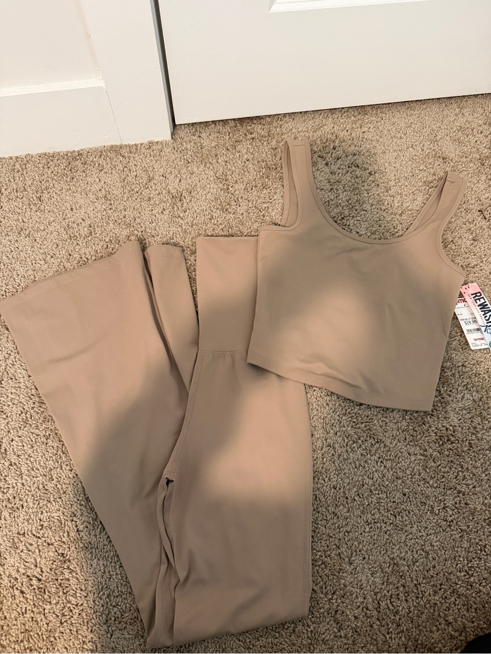 Seamless Nude Crop Tank and High-Waist Legging Set